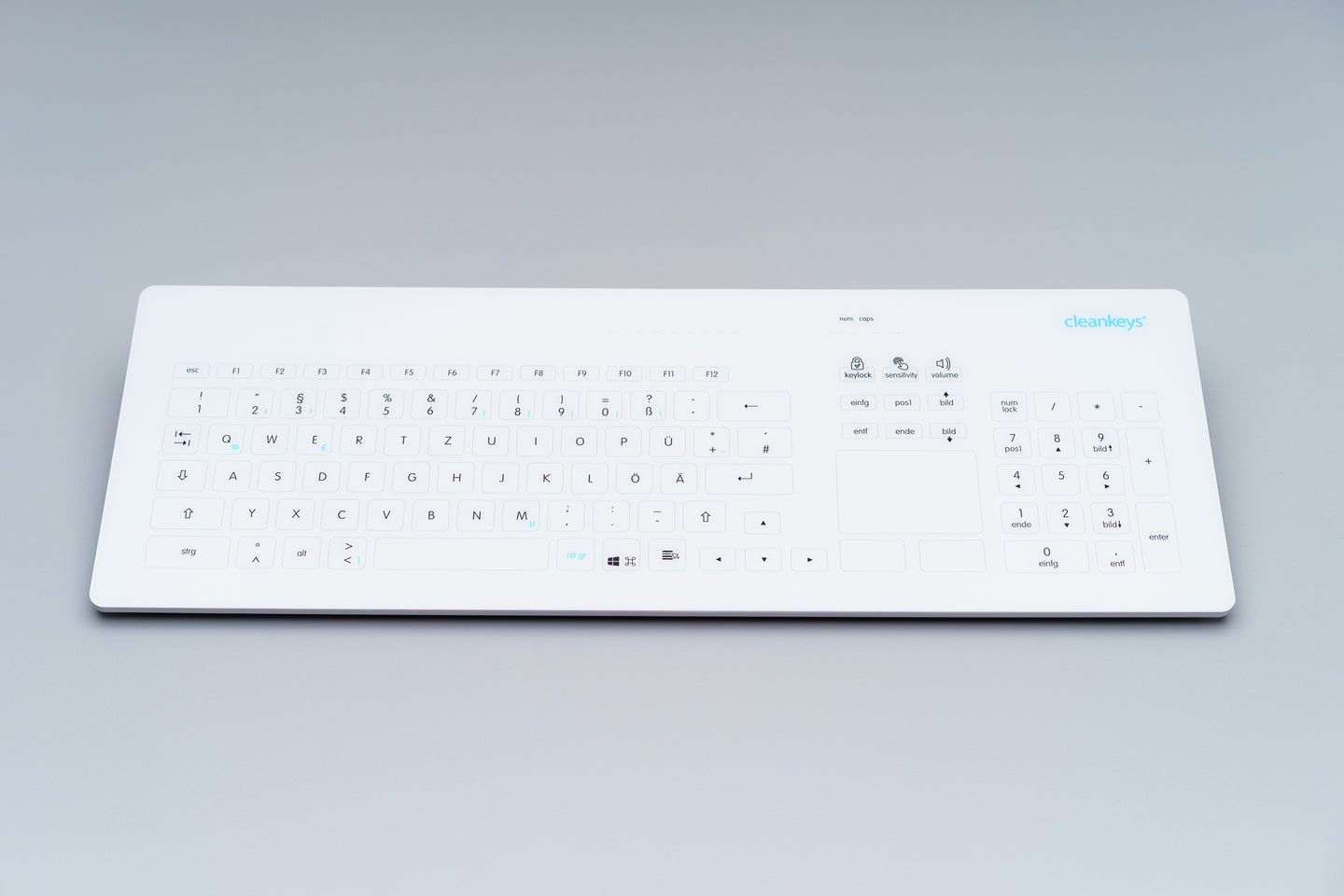Cleankeys® CK4 Capacitive Desktop Glass Keyboard