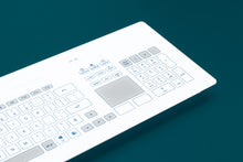 Load image into Gallery viewer, InduSense® Full Size Capacitive Panel Mount Keyboard with a Glass Surface, Numeric Keypad and Integrated Touch-pad