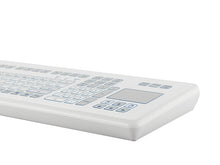 Load image into Gallery viewer, Indudur®  Industrial Foil-covered Desktop Keyboard with Integrated touchpad