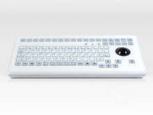 Load image into Gallery viewer, Indudur® Industrial Foil-covered Desktop Keyboard with Integrated 38mm Trackball