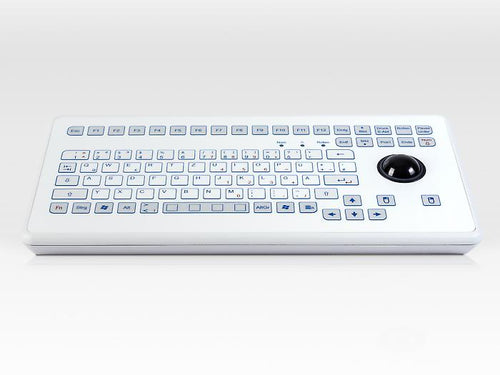 Indudur® Industrial Foil-covered Desktop Keyboard with Integrated 38mm Trackball