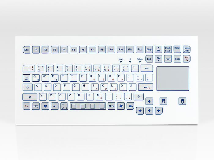 Indudur® Industrial Compact Foil-covered Front-mounted Keyboard with Robust Keys and Touchpad