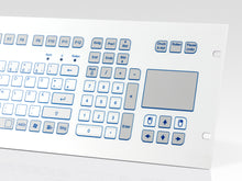 Load image into Gallery viewer, Indudur® Industrial Foil-covered Keyboard for 19&quot; Rack Integration with 4 HU and Integrated Touchpad
