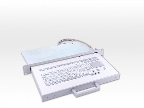 Indudur® Industrial Foil-covered Keyboard in Drawer System with 1 HU and Integration Touchpad