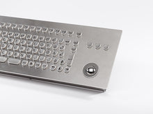 Load image into Gallery viewer, InduSteel®  Stainless steel Panel Mount Keyboard with Compact Full Layout and 25-mm Trackball