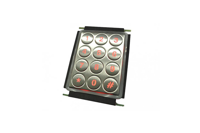Stainless Steel Number Pad with 12 Round Buttons