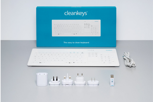 Cleankeys® CK4W Capacitive Wireless Desktop Glass Keyboard